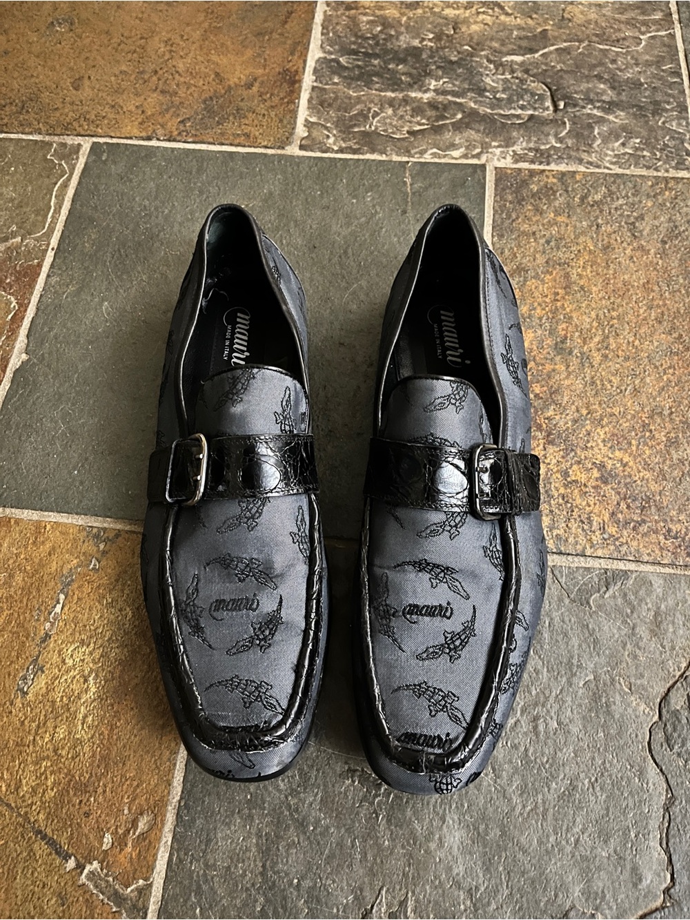 Men's Black Mauri Slip-On Loafers with Buckle